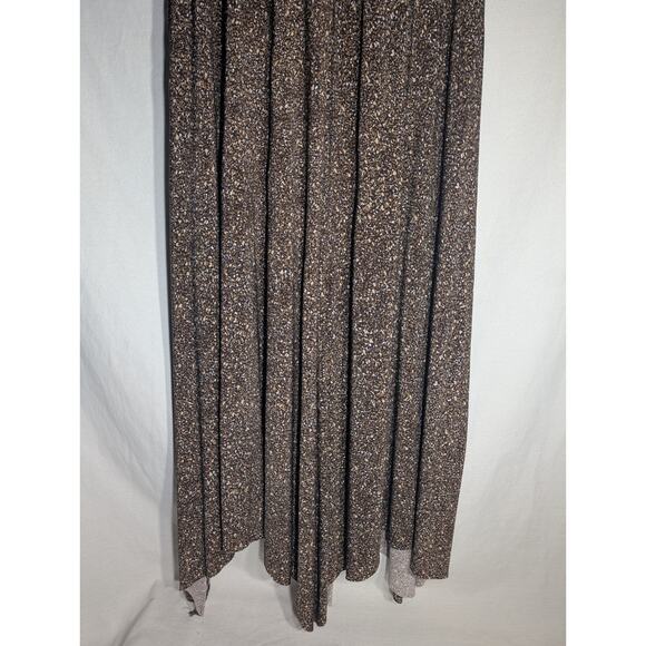 Signature Robbie Bee Womens 3/4 Sleeve Brown Print Maxi dress sz 16 Jagged Hem - Picture 4 of 7